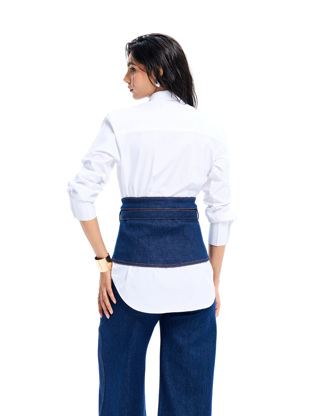Blue Denim Peplum Belt