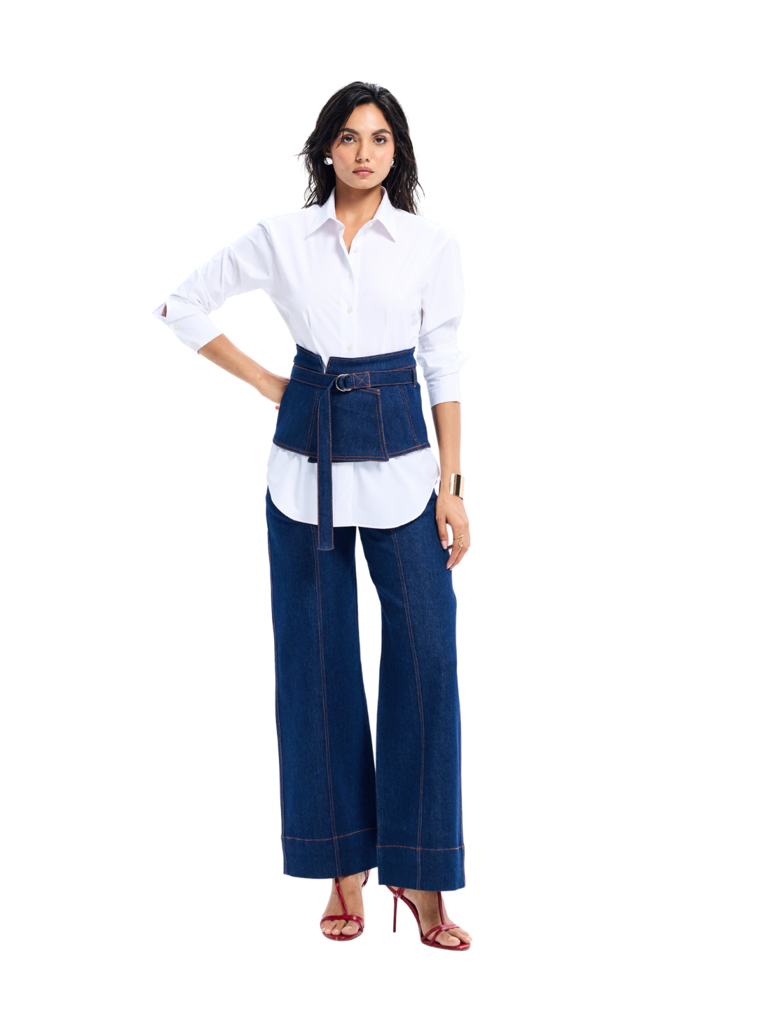 Blue Denim Peplum Belt