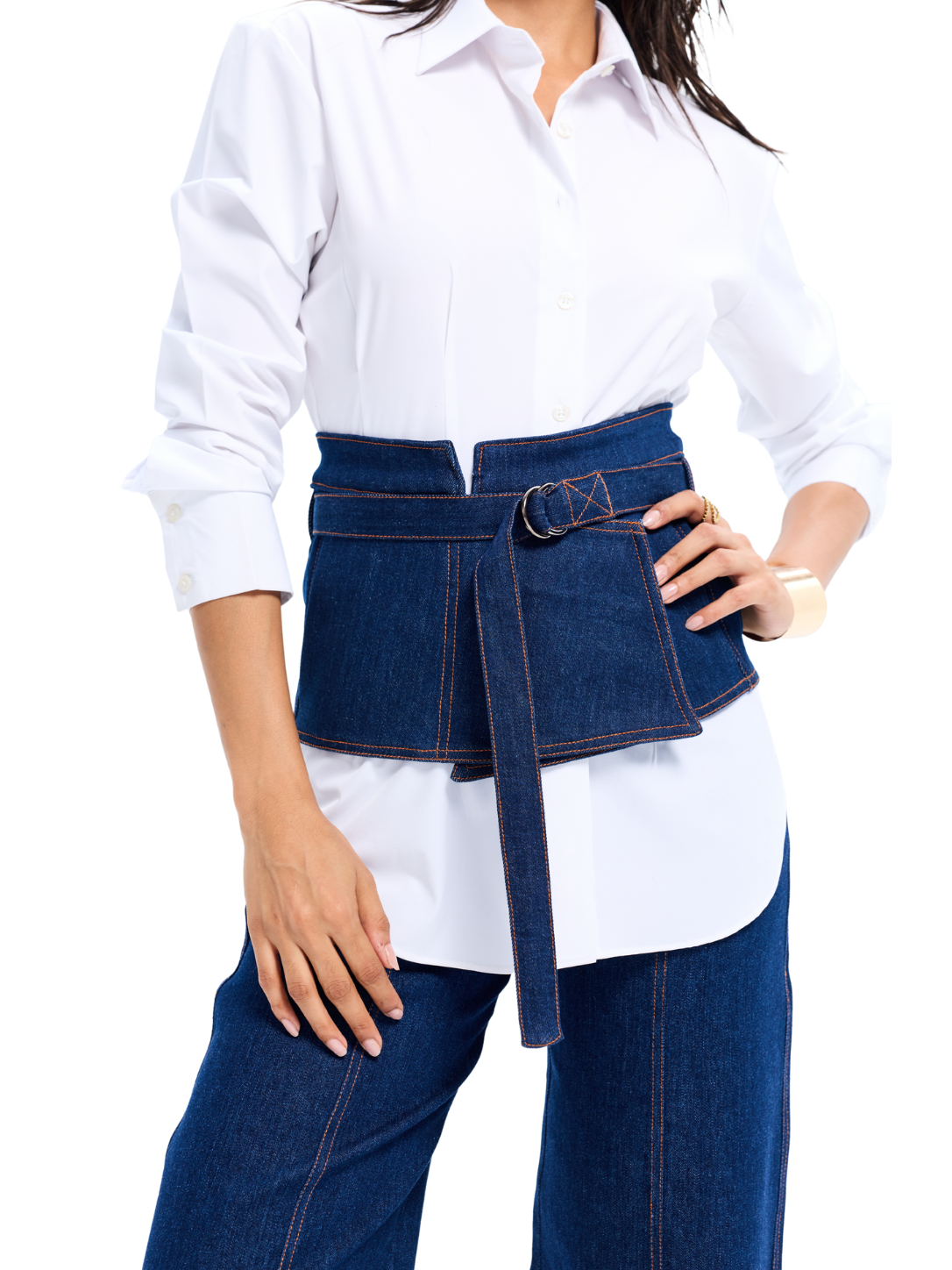 Blue Denim Peplum Belt