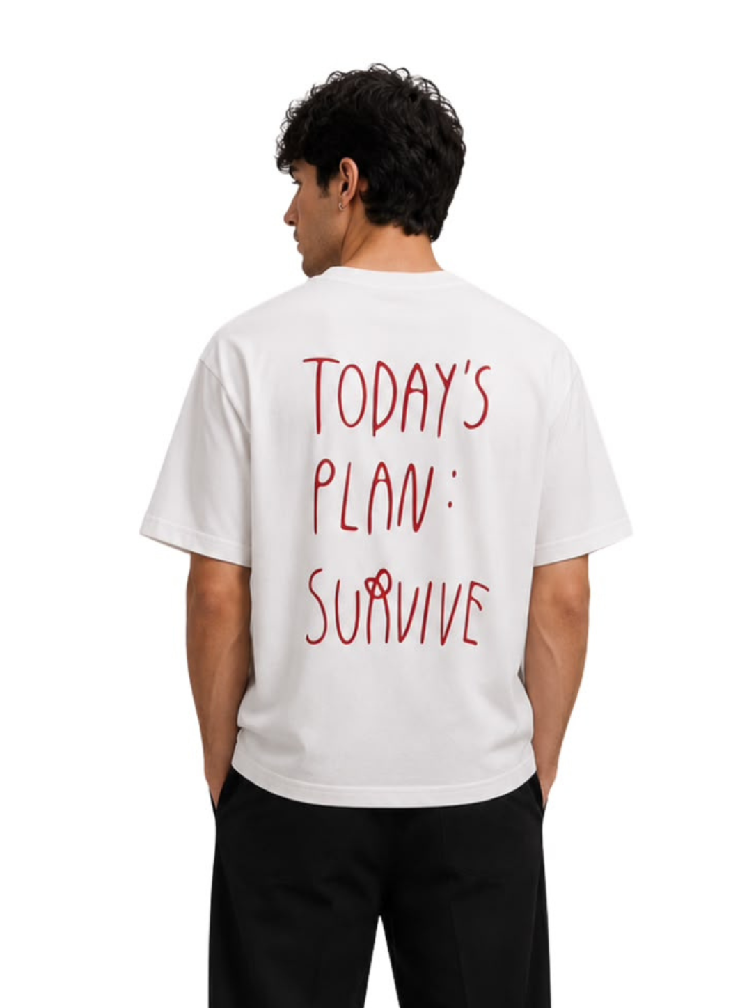 White Cotton Survival Mode Tee