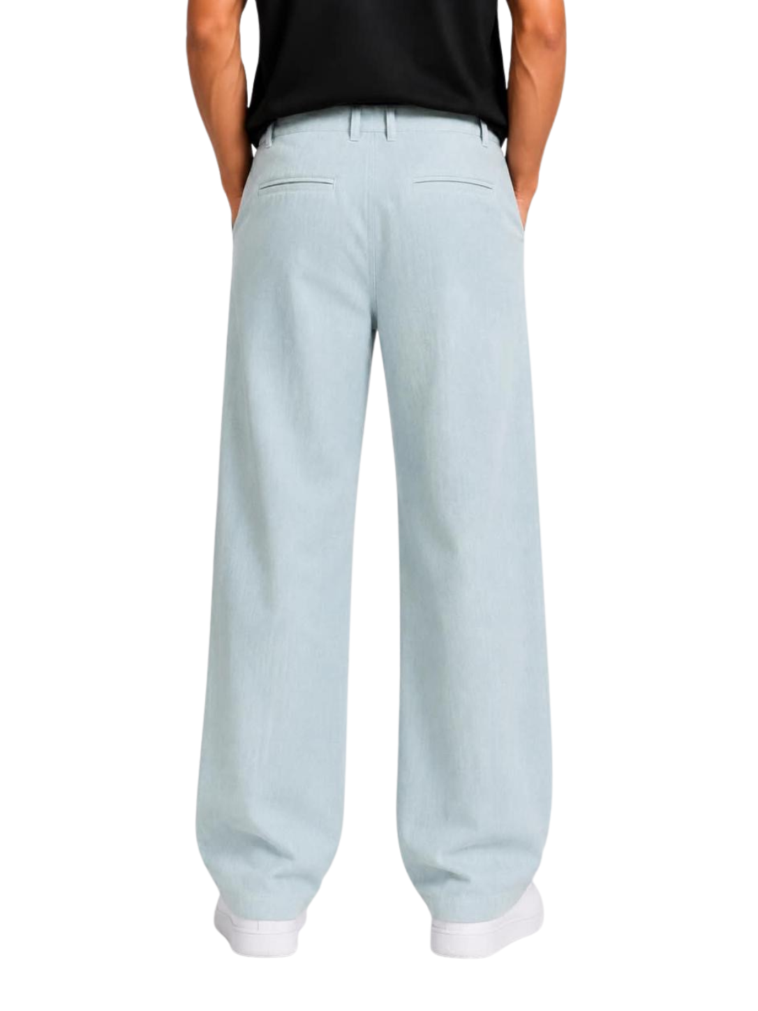 Ice Blue Cotton Slub Trousers