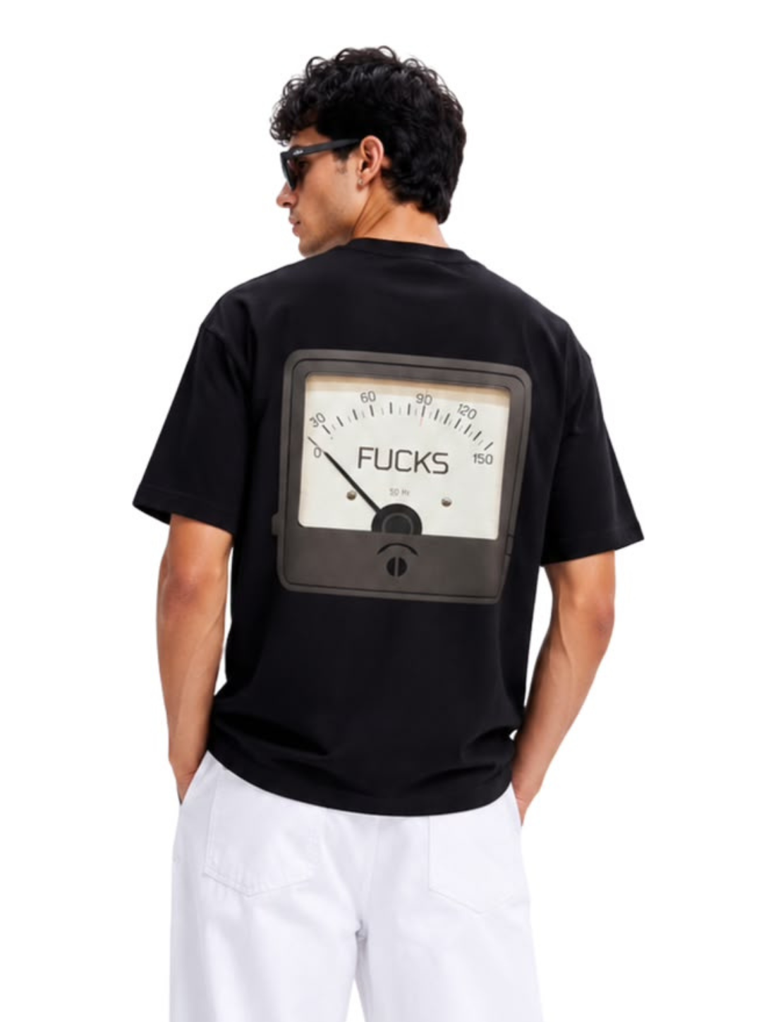 Black Cotton 0 Fucks Tee